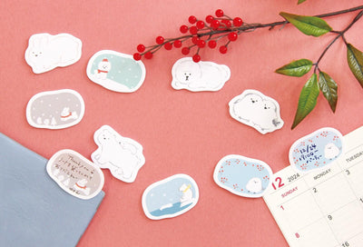 die-cut sticky notes / MOFUSHIRO -long tailed tit"-