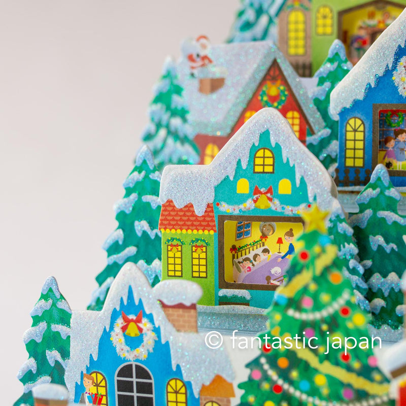 Melody and Light holiday card -Mountain Christmas town-