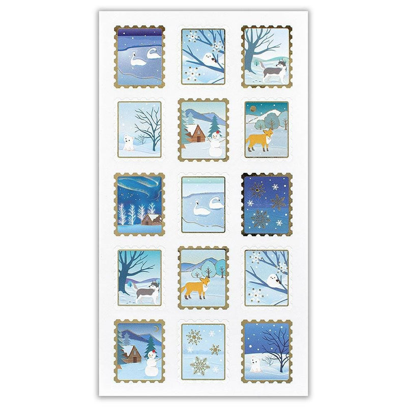 Washi winter sticker -snow scene -