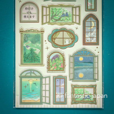 CADRE sticker -landscape in window frame- / kamio Japan