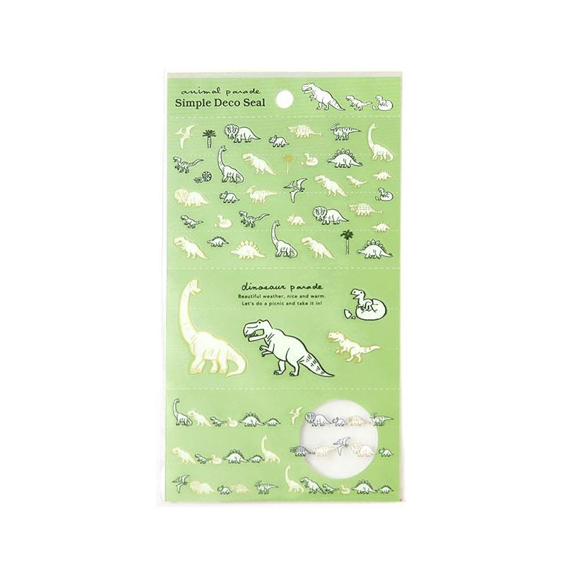 Simple deco sticker / Animal parade -dinosour- / design by Ryoji Nakajima