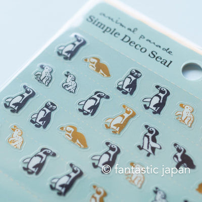 Simple deco sticker / Animal parade -penguin- / design by Ryoji Nakajima