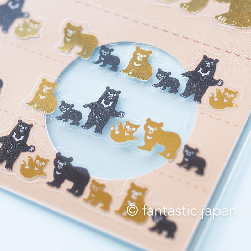 Simple deco sticker / Animal parade -asian black bear- / design by Ryoji Nakajima