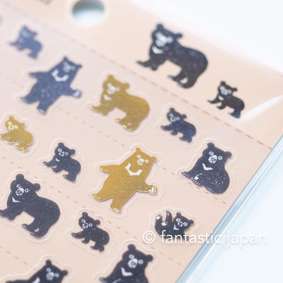 Simple deco sticker / Animal parade -asian black bear- / design by Ryoji Nakajima