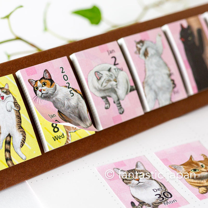 2025 himekuri Sticky notes desk calendar -cat-