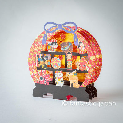 Greeting card - Decorative round shelf in Japanese style -