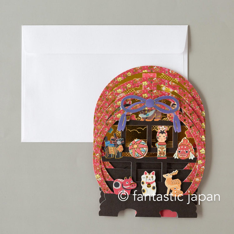 Greeting card - Decorative round shelf in Japanese style -