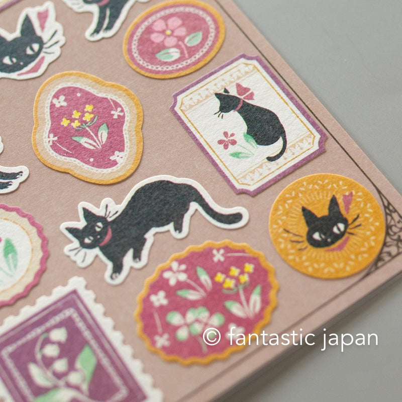 Washi Sticker / WANOWA -black cat-