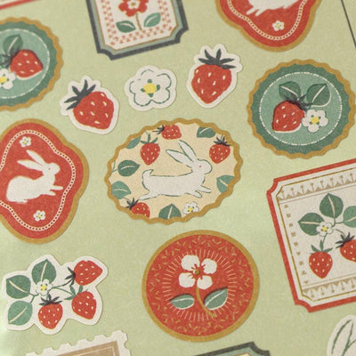 Washi Sticker / WANOWA -rabbit and strawberry-