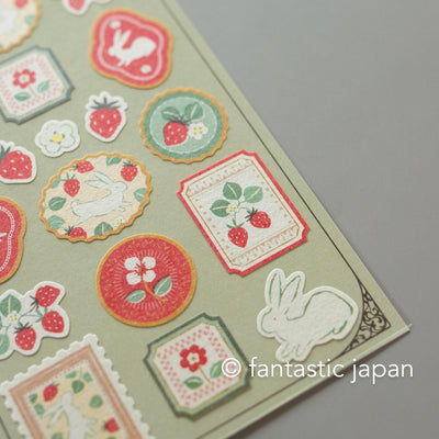 Washi Sticker / WANOWA -rabbit and strawberry-