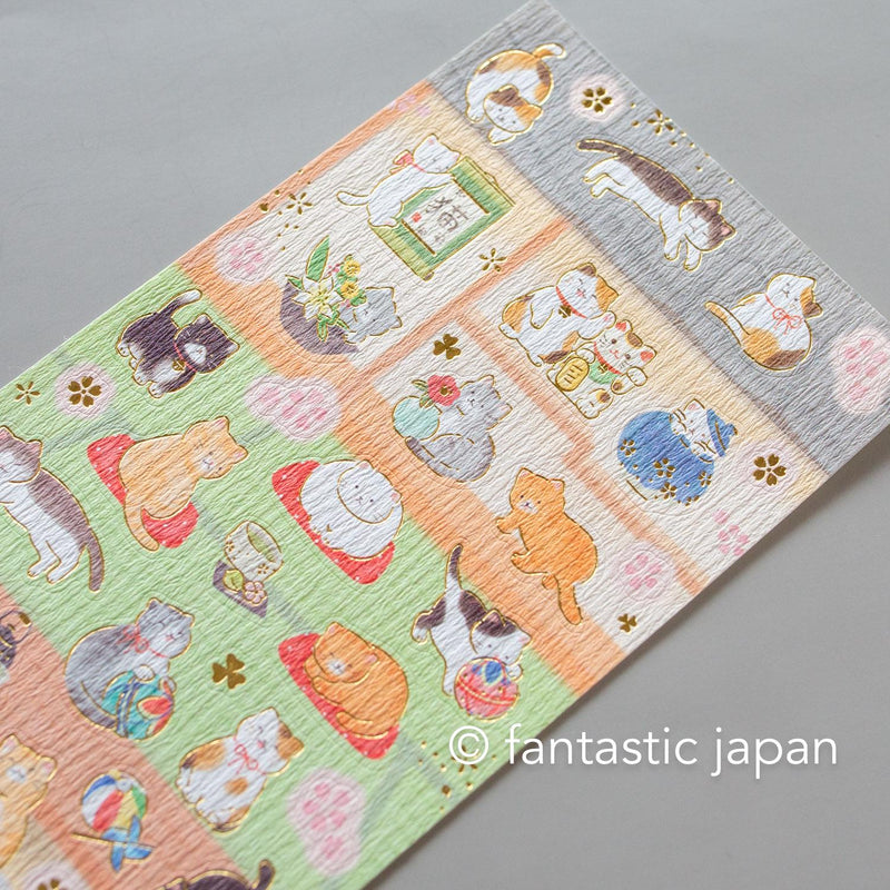 Washi Sticker / cats in a Japanese-style room