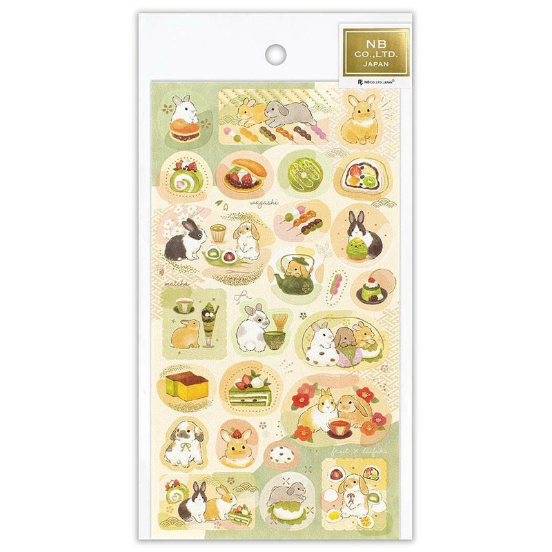 Washi Sticker / rabbits and Japanese sweets