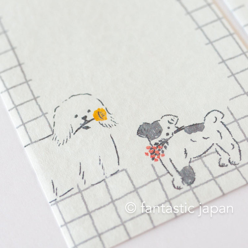 Japanese style washi letter writing set -dogs-