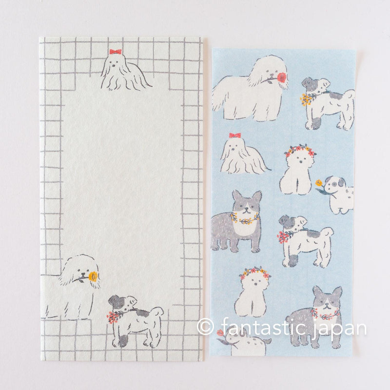 Japanese style washi letter writing set -dogs-