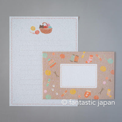 Japanese washi letter set -cay and knitting-