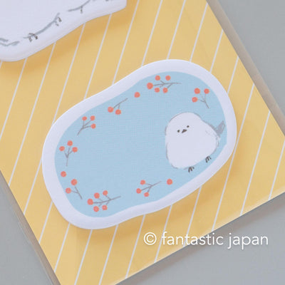 die-cut sticky notes / MOFUSHIRO -long tailed tit"-