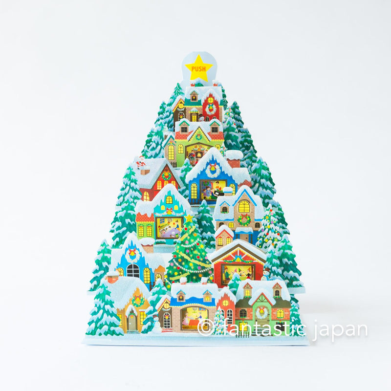 Melody and Light holiday card -Mountain Christmas town-