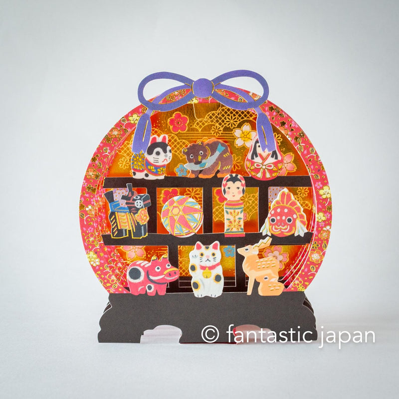 Greeting card - Decorative round shelf in Japanese style -