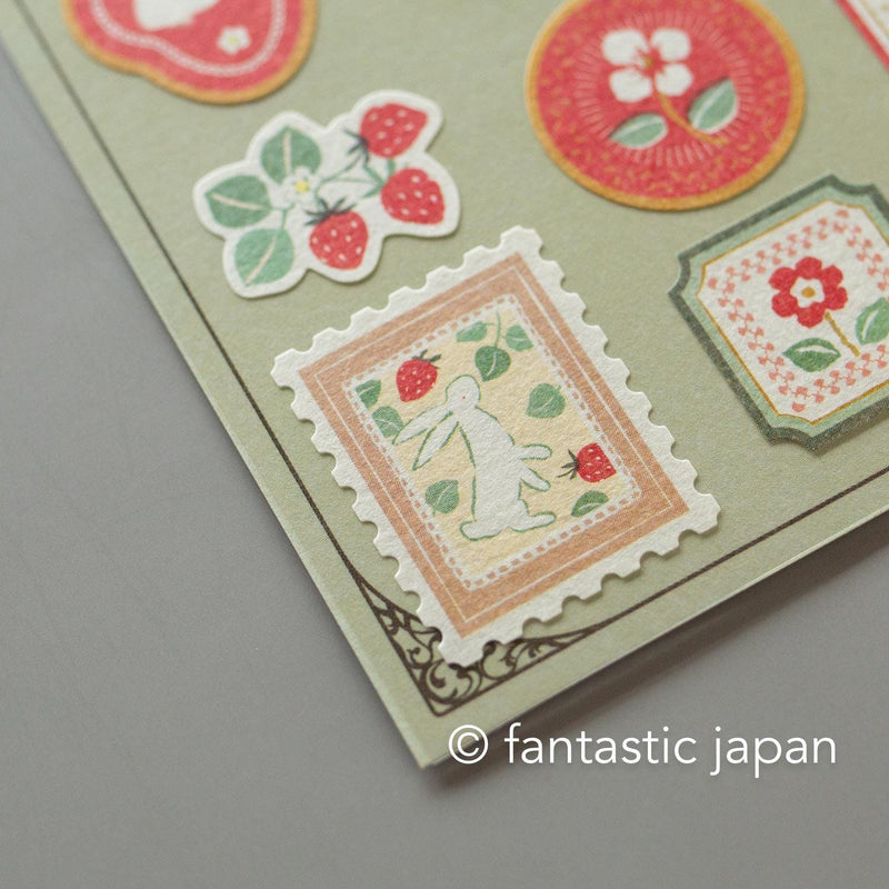 Washi Sticker / WANOWA -rabbit and strawberry-