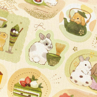 Washi Sticker / rabbits and Japanese sweets