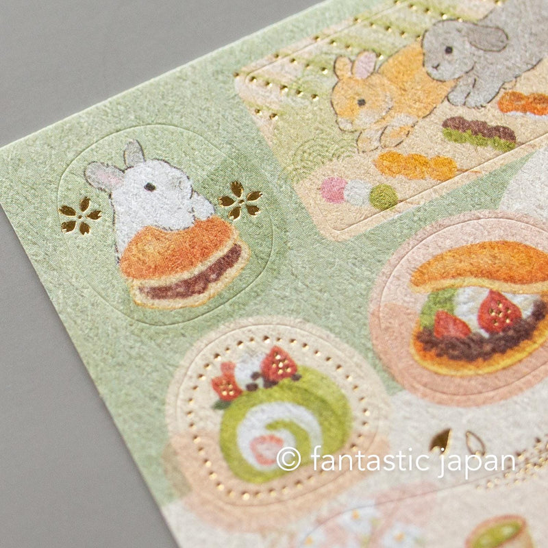 Washi Sticker / rabbits and Japanese sweets