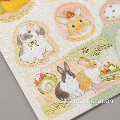 Washi Sticker / rabbits and Japanese sweets