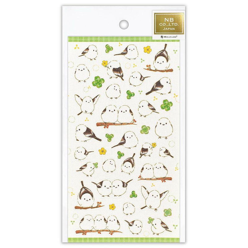 Washi Sticker / long tailed tit and clover