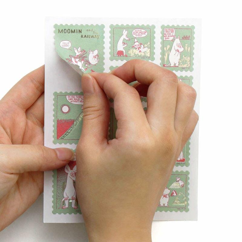 MOOMIN Postage Stamp Sticker -blue-