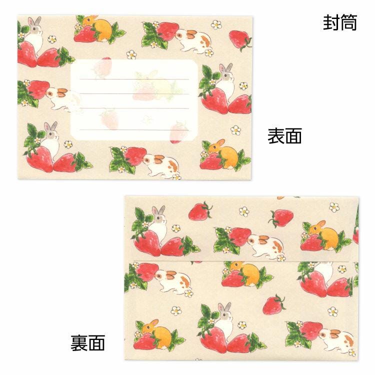 Schinako moriyama letter set -rabbits and strawberry-