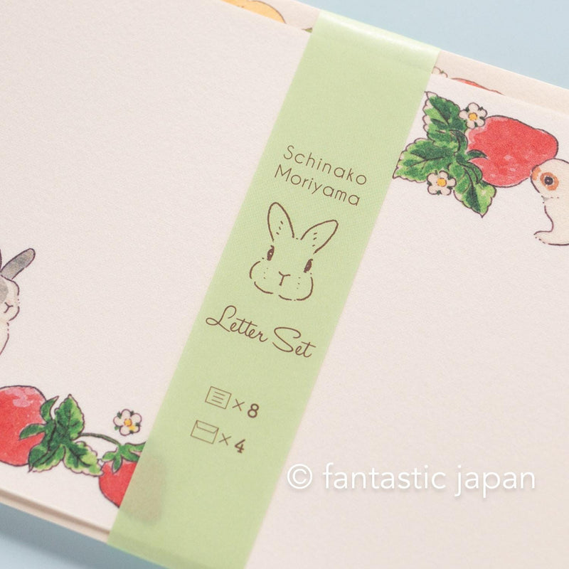 Schinako moriyama letter set -rabbits and strawberry-