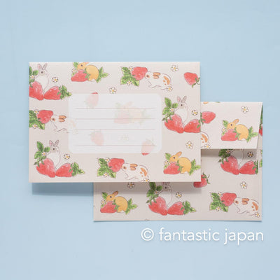 Schinako moriyama letter set -rabbits and strawberry-