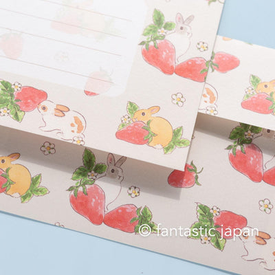 Schinako moriyama letter set -rabbits and strawberry-