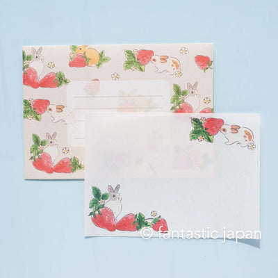 Schinako moriyama letter set -rabbits and strawberry-