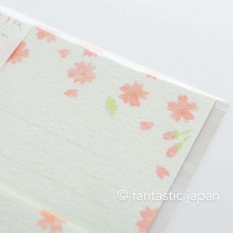 Japanese washi letter writing set -cherry blossoms in sky- / FURUKAWA SHIKO/