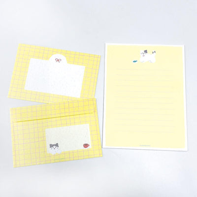 Japanese washi letter writing set -fluffy cat- / FURUKAWA SHIKO/