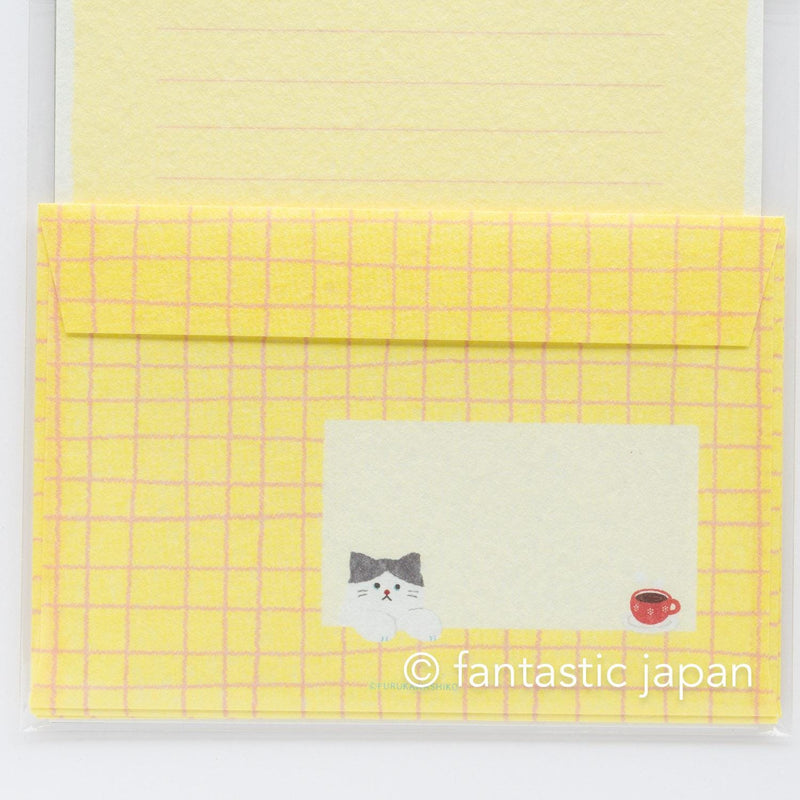 Japanese washi letter writing set -fluffy cat- / FURUKAWA SHIKO/