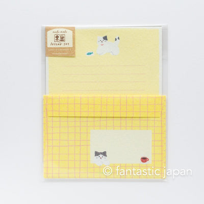 Japanese washi letter writing set -fluffy cat- / FURUKAWA SHIKO/