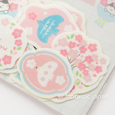 Washi flake stickers -cat in the spring- / Furukawa paper