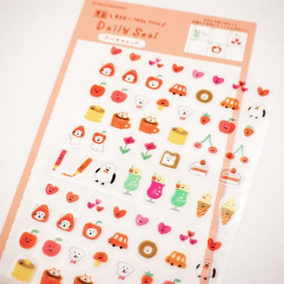 Daily schedule sticker -food in red-