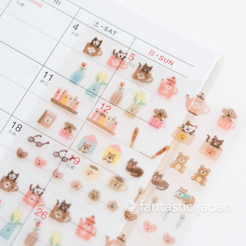 Daily schedule sticker -relaxed time in brown-