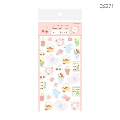 Clear sticker-cat with cherry blossoms- / Furukawa paper