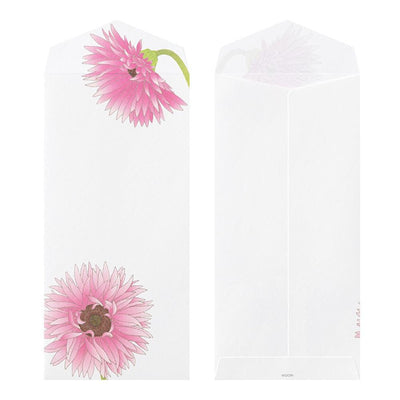 Japanese Iyo washi letter pad and envelops -Gerbera- / silk screen printing