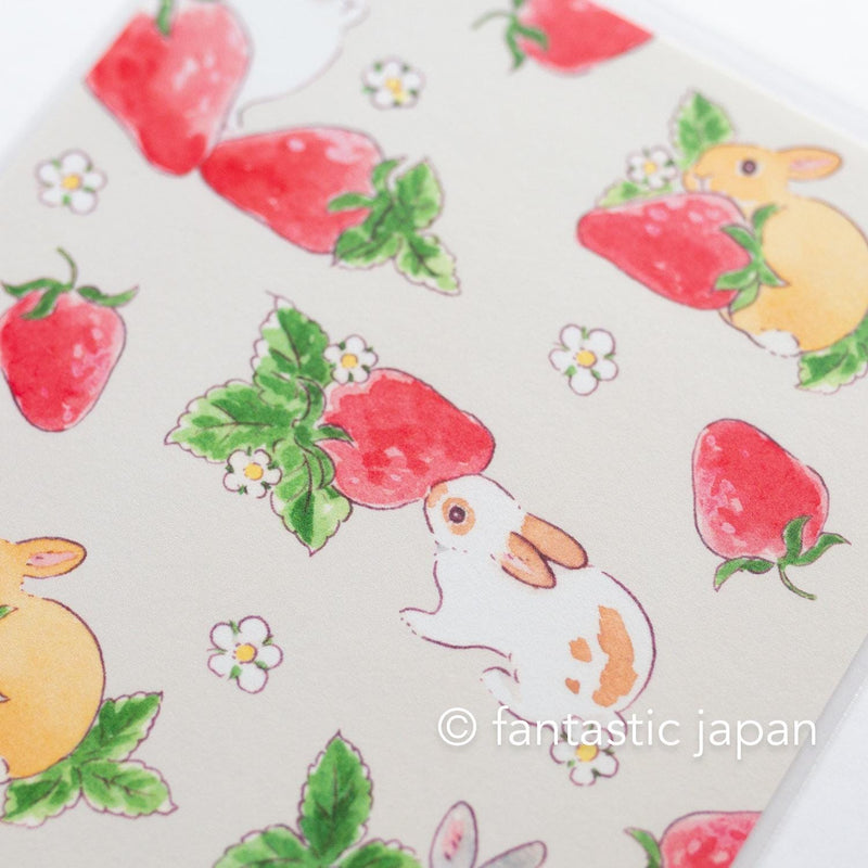 Schinako Moriyama post card -Hide and Seek in strawberries-