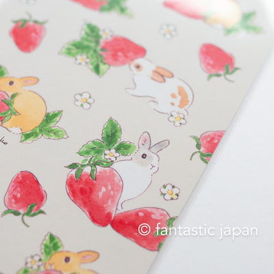 Schinako Moriyama post card -Hide and Seek in strawberries-