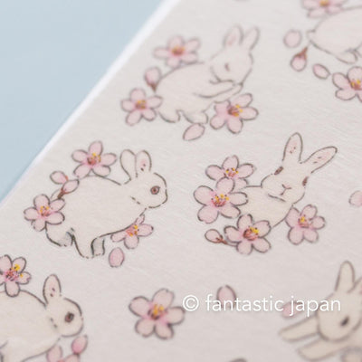 Schinako Moriyama Masking sticker -Rabbit and cherry blossom-