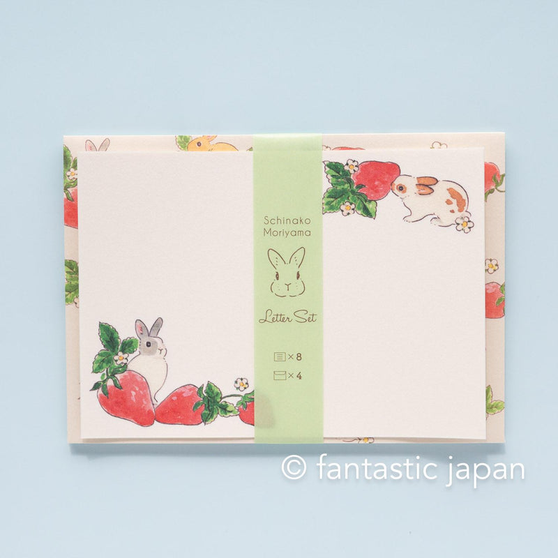 Schinako moriyama letter set -rabbits and strawberry-