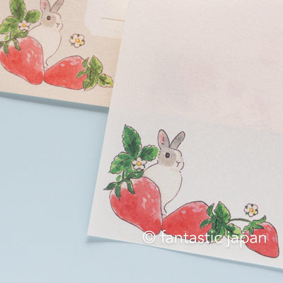 Schinako moriyama letter set -rabbits and strawberry-