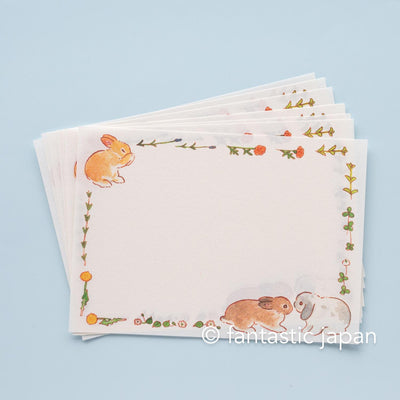 Schinako moriyama letter set -rabbits and flowers-