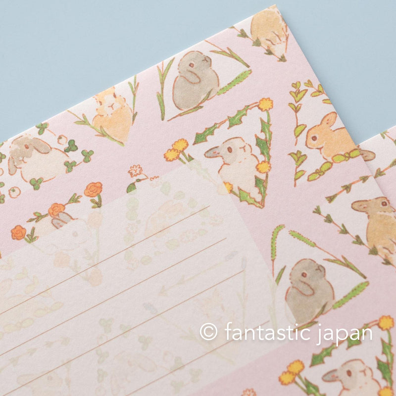 Schinako moriyama letter set -rabbits and flowers-