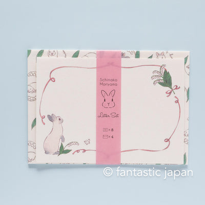 Schinako moriyama letter set -rabbits and lily of the valley-